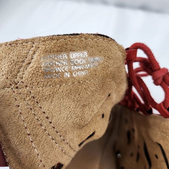 Earth Kristen Leather Heeled Laces Sandal Size 11B Bright Red Soft Buck - Picture 7 of 10